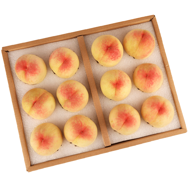 再降價:陽山水蜜桃 正宗無錫陽山水蜜桃禮盒 一級果3-4兩12個 禮盒凈重3.6斤+
