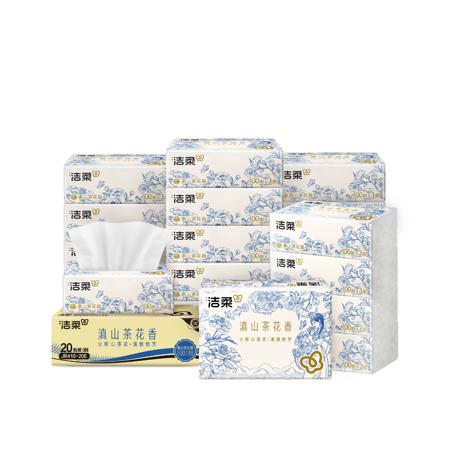 潔柔 滇山茶花香抽紙 3層100抽*24包
