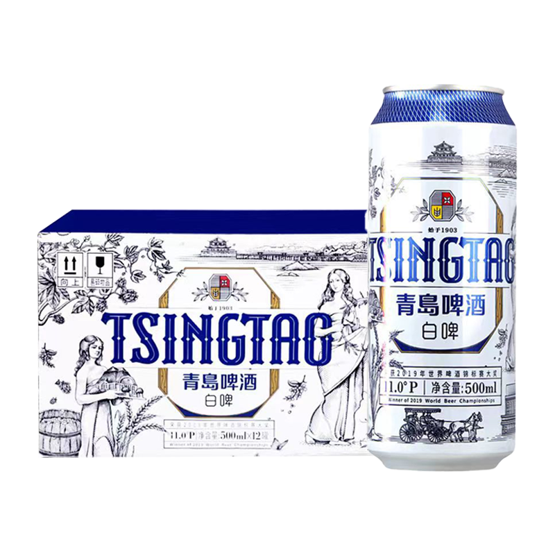 青島啤酒 TSINGTAO 全麥白啤 500ml*12罐