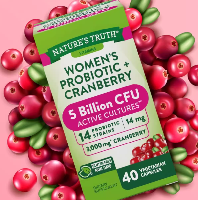 美國進口！Nature's Truth 自然之珍 益生菌蔓越莓膠囊40粒*3瓶