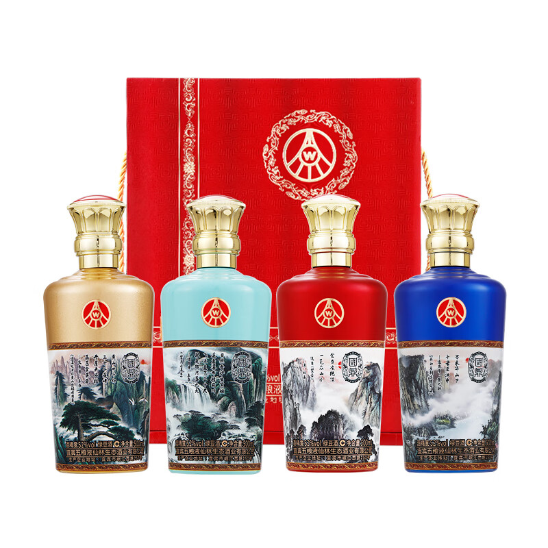 五糧液 WULIANGYE 52度濃香型白酒 500ml 4瓶 禮盒裝