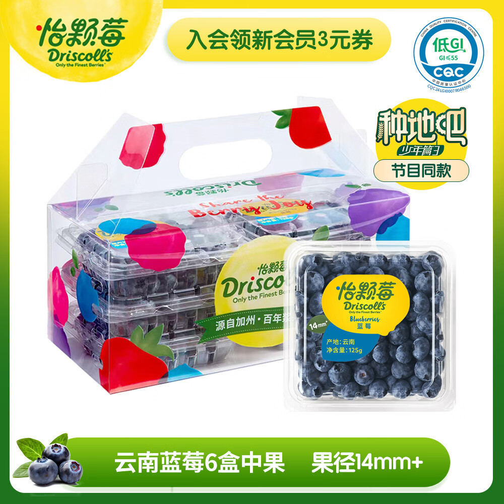 Driscoll's 怡顆莓 當季云南藍莓 125g/盒 6盒禮盒裝