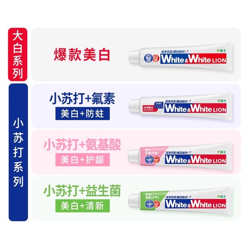 獅王 牙膏多效護理實惠家庭裝640g套組溫和亮白清新口氣牙膏
