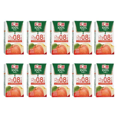29日20點、限量1000、百億補貼:匯源100﹪果汁蘋果汁 125ml*10盒
