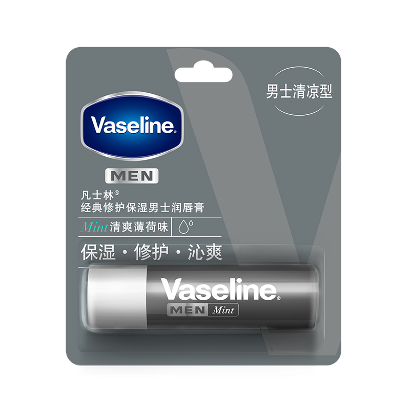 88VIP會員：凡士林  凡士林修護保濕補水男士潤唇膏清爽薄荷味/原味3.5G養護唇部