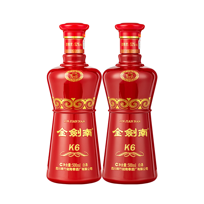 劍南春 金劍南K6 52%Vol. 濃香型白酒 500ml*2瓶 禮盒裝