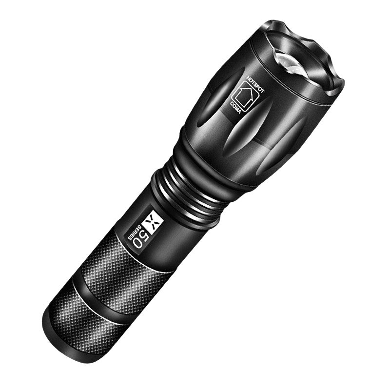 PLUS會員：WarsunX50 手電筒 強光變焦可充電 超亮探照燈戶外騎行 應急燈專用