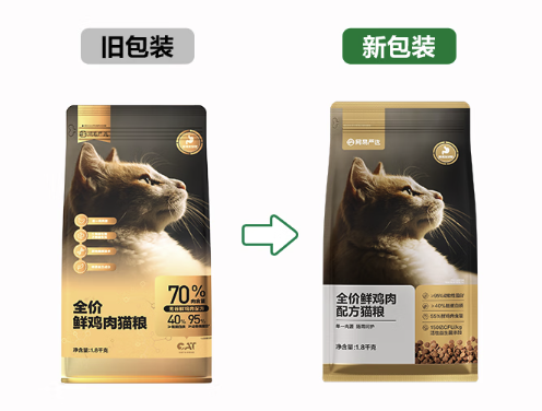 網(wǎng)易嚴(yán)選 全價(jià)鮮肉貓糧單一雞肉源高鮮肉低敏無谷益生菌貓糧7.2kg