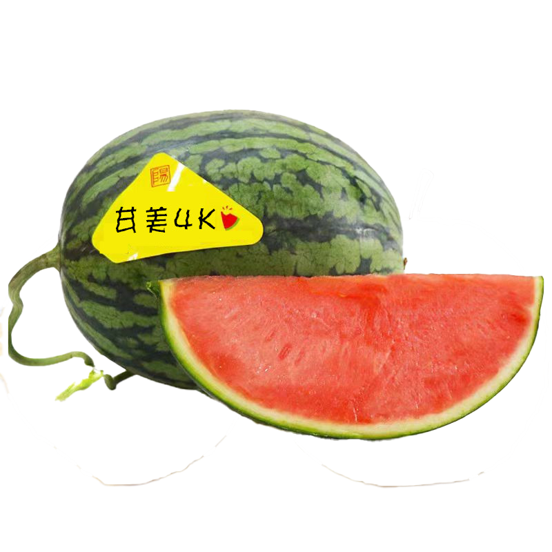 京覓 陜西甘美西瓜4k西瓜 1粒凈重5-6斤 皮薄脆甜多汁 端午源頭直發