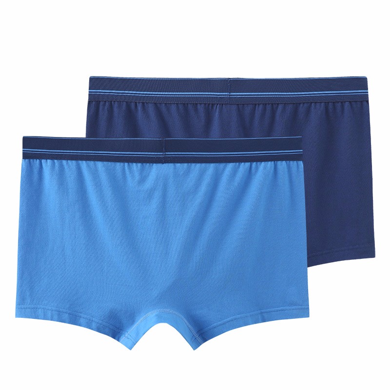 舒雅 男士內褲平角褲精梳棉Becover系列透氣中腰2件裝E5/20084T E5/20084T寶藍+橘色 2條 2XL