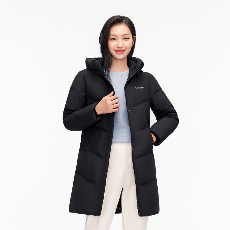 BOSIDENG 波司登 媽媽裝中長款連帽大碼減齡羽絨服女