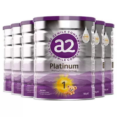 a2白金嬰幼兒牛奶粉1段0-6月寶寶乳粉900g*6罐