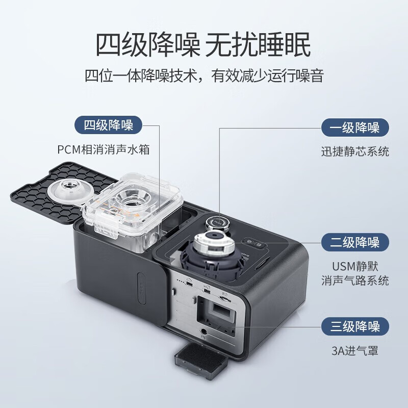 魚躍 全自動(dòng)雙水平呼吸機(jī) YH730ST+4種模式+30壓力值