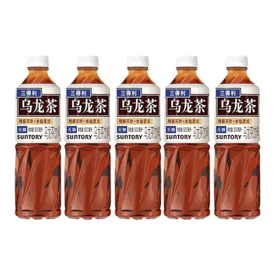 10月1日10點開始、限1100件、聚劃算百億補貼：三得利烏龍茶500ml*5瓶 無糖茶飲料