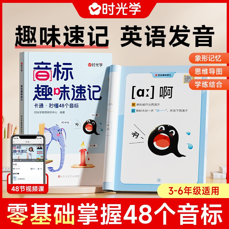 音標(biāo)趣味速記 小學(xué)英語零基礎(chǔ)掌握48個(gè)音標(biāo)英語單詞思維導(dǎo)圖象形記憶音標(biāo)單詞詞匯英語啟蒙入門