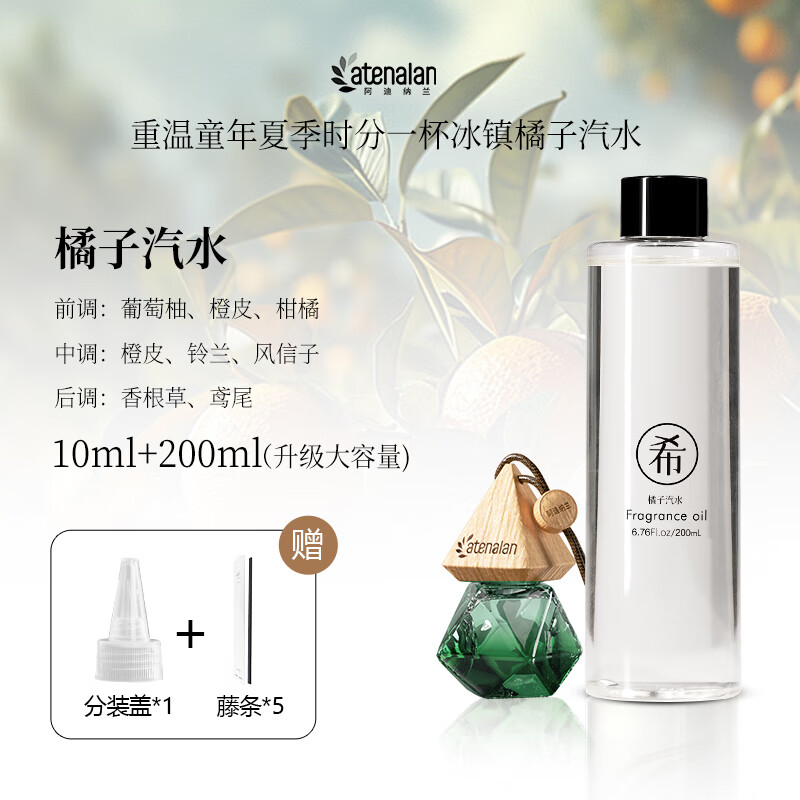阿迪納蘭 車載香氛 掛件+200ml補充液 10ml