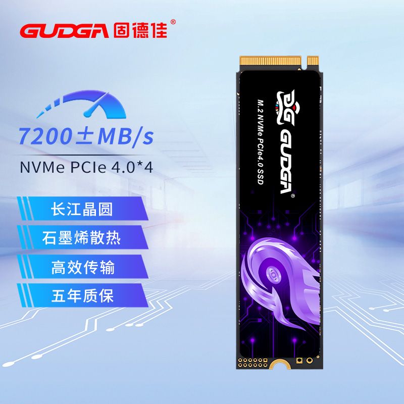 固德佳 GUDGA GXF-Q M.2 NVMe PCle4.0 1TB 2280 M2固態硬盤SSD 長江晶圓