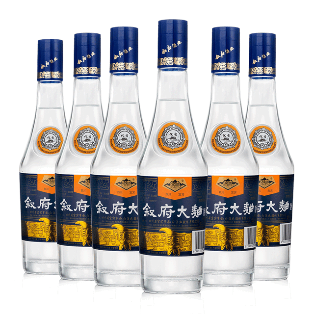 敘府 白酒藍標大曲52度500ml*6瓶 糧食酒光瓶酒