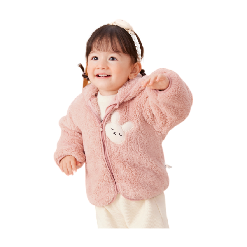 巴拉巴拉 兒童外套男童衣服2024女童秋冬寶寶珊瑚絨童裝洋氣萌