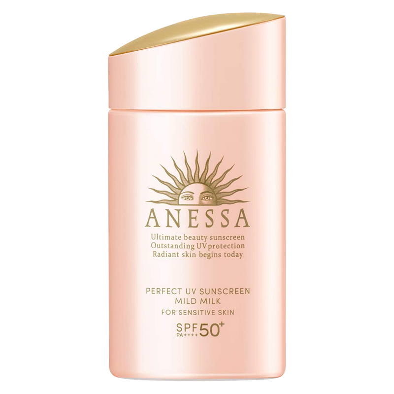 安熱沙（Anessa）親膚型防曬乳60ml粉金瓶防曬霜女士SPF50+ 節日禮物