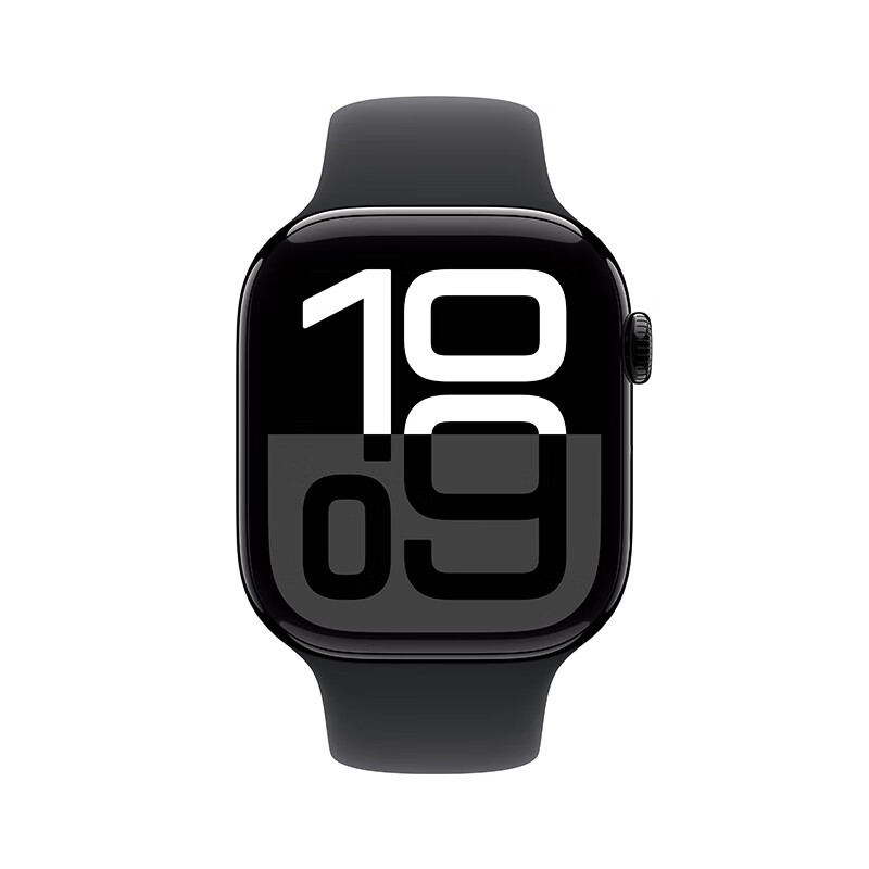 蘋果 Apple Watch Series 10 智能手表 GPS款 46mm 亮黑色 黑色橡膠表帶 M/L