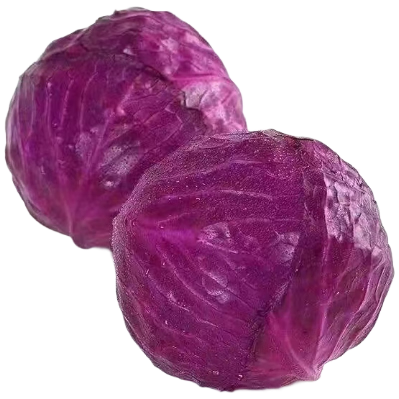 plus會員:京鮮生山東新鮮紫甘藍凈重4.5斤 新鮮蔬菜 單果350g+沙拉蔬菜 源頭直發