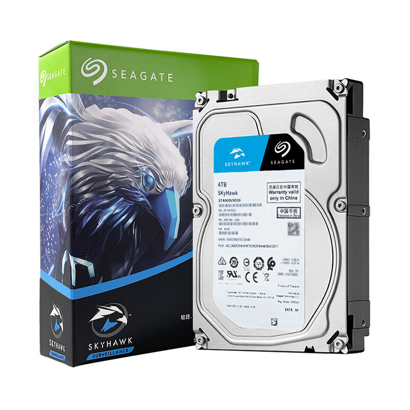 希捷 監控硬盤4TB 256MB SATA 垂直 機械 PMR CMR 希捷酷鷹SkyHawk ST4000VX016