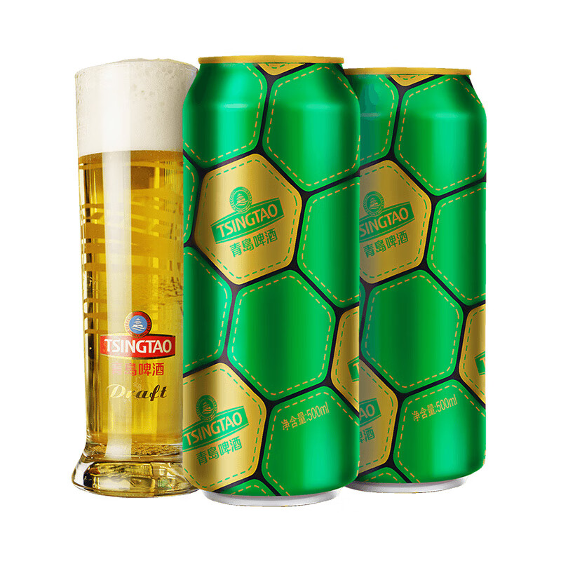 青島啤酒 TSINGTAO 超值神車！升級版足球罐500mL*12罐 贈千禧500ml*6罐