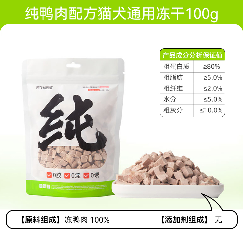 Alfie&Buddy 阿飛和巴弟 凍干貓咪零食純肉雞肉粒鴨肉雞胸營養拌糧貓狗寵物通用