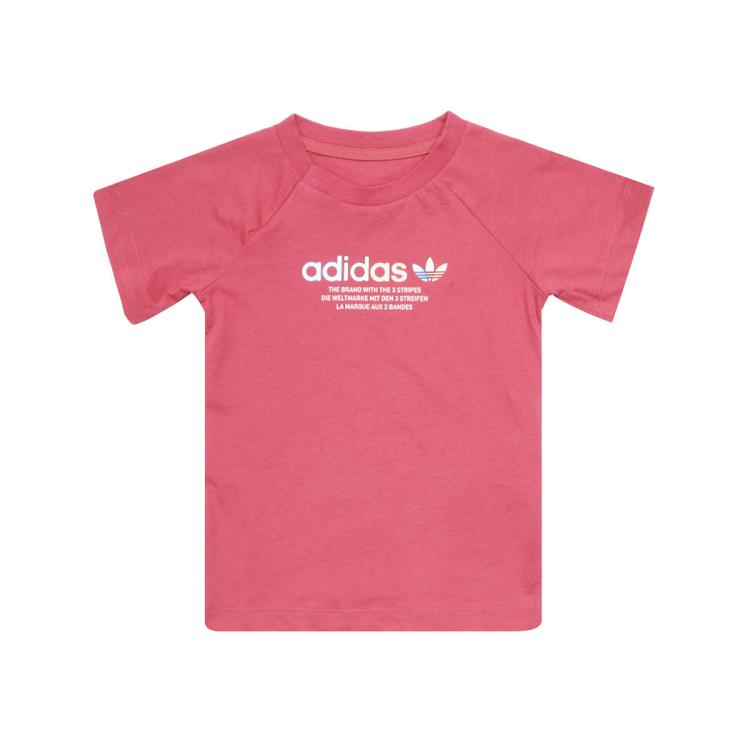 adidas 阿迪達斯 棉質舒適柔軟親膚透氣女小童短袖套裝夏裝童裝