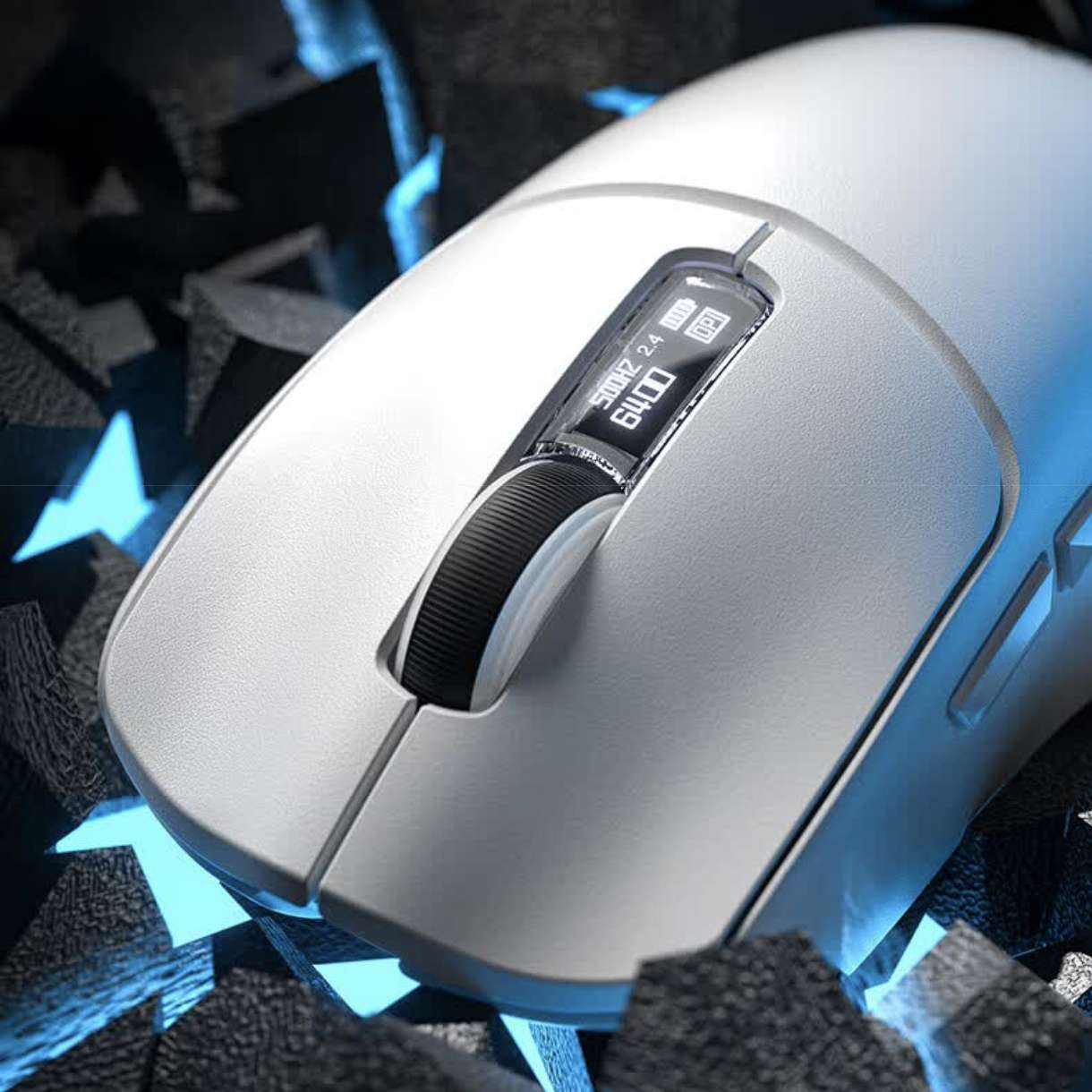 限地區、plus:狼蛛（AULA）SC580/SC590pro無線鼠標三模藍牙有線輕量化鼠標游戲辦公type-C充電10000DPI可調 SC590pro-卡其色【智能顯示屏】