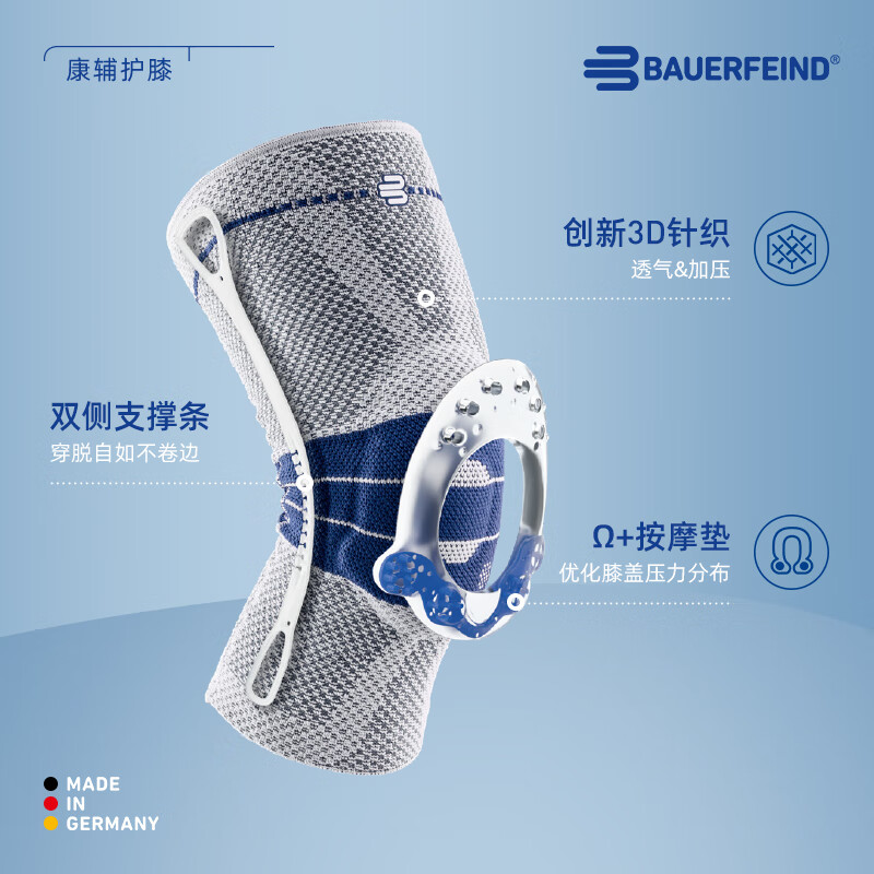保而防 Genutrain 8 膝如順 防滑款 運動護膝 GenutrainB 銀鈦灰