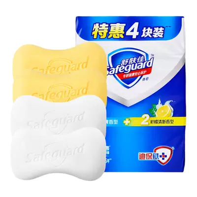 百億補貼：舒膚佳香皂 清香型檸檬味 100g*4塊
