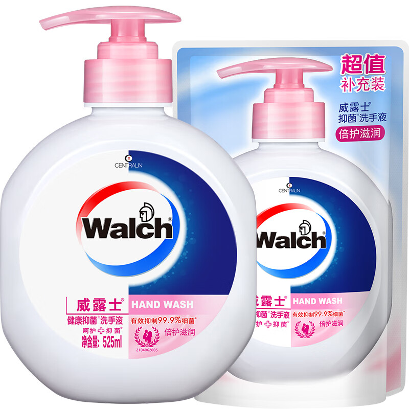 威露士 健康抑菌洗手液 倍護(hù)滋潤(rùn) 525ml+補(bǔ)充裝250ml