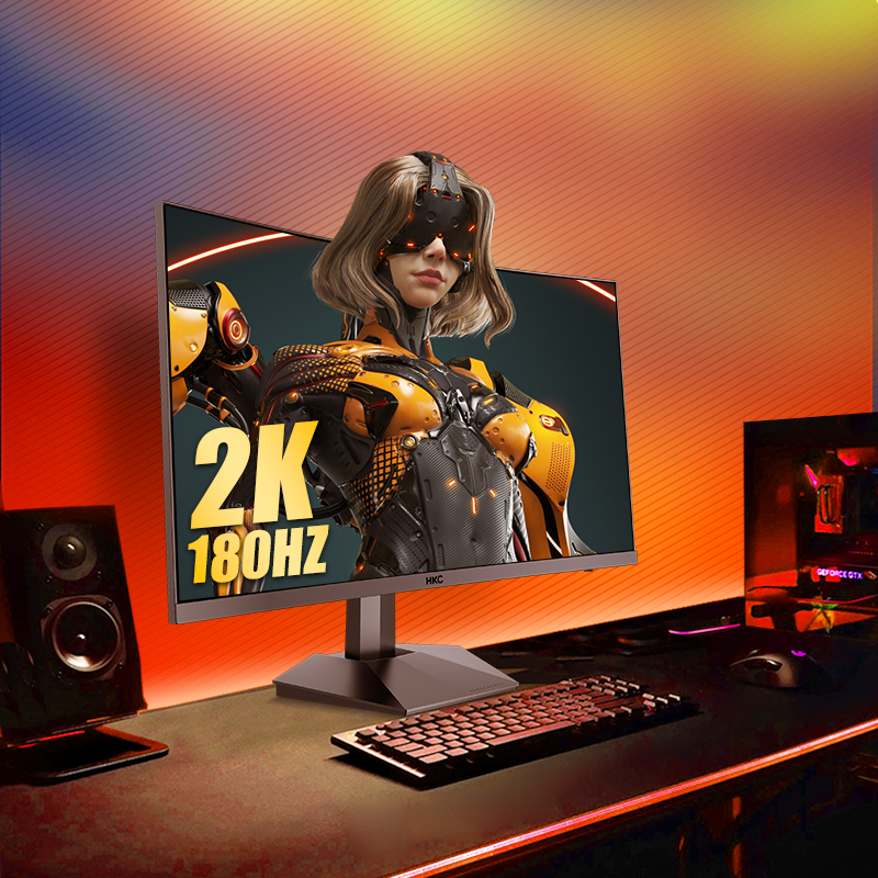 HKC 27英寸 240HZ電競(jìng)電腦 曲面4K屏幕 G27H2