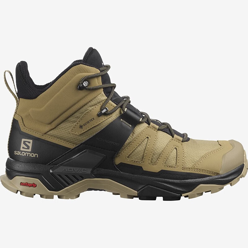 薩洛蒙 戶外登山徒步鞋男 X ULTRA 4 MID GTX 黑/海藻棕 41碼