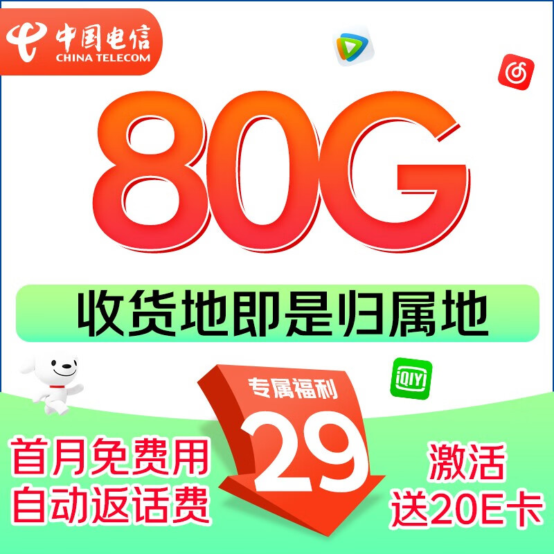 中國(guó)聯(lián)通 China China China 流年卡 6年10元/月（13G流量+100分鐘通話）贈(zèng)40元E卡