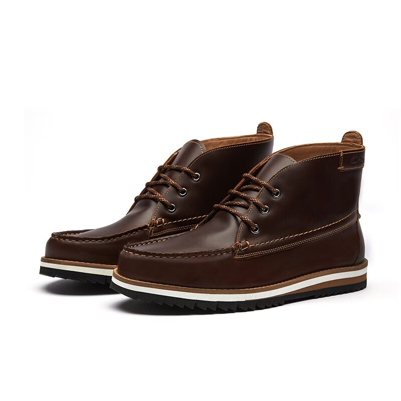 Clarks 男士秋冬牛皮戶外靴工裝靴男時尚潮流舒適男靴261621 43