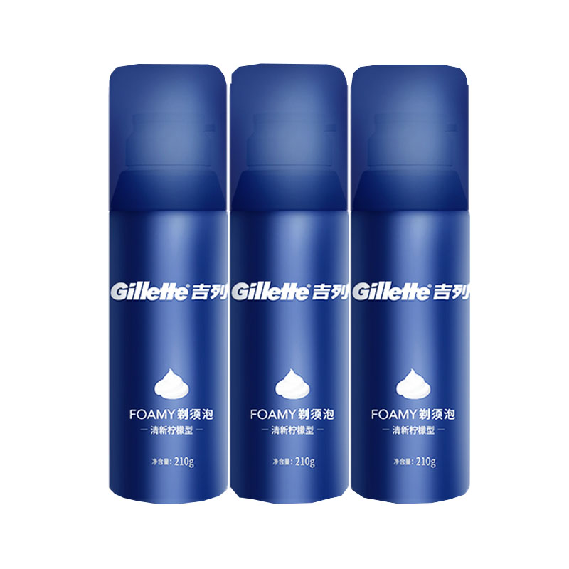 Gillette 吉列 清新檸檬型剃須泡沫剃須膏剃須啫喱 210g*3