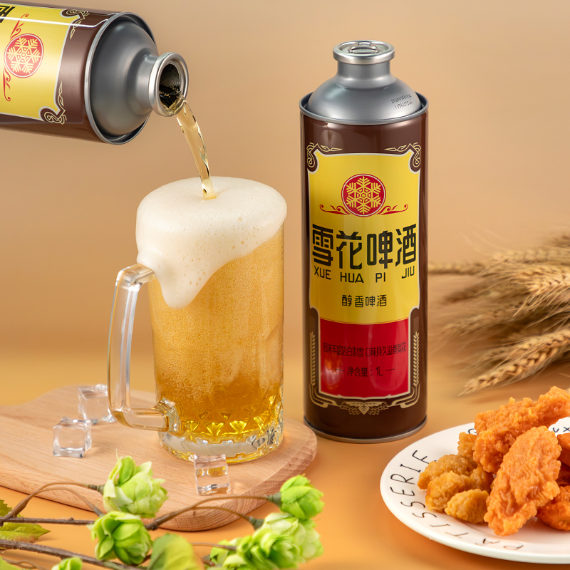 雪花 啤酒經典沈陽老雪1L*6大罐裝（贈全麥5號1L*3瓶）