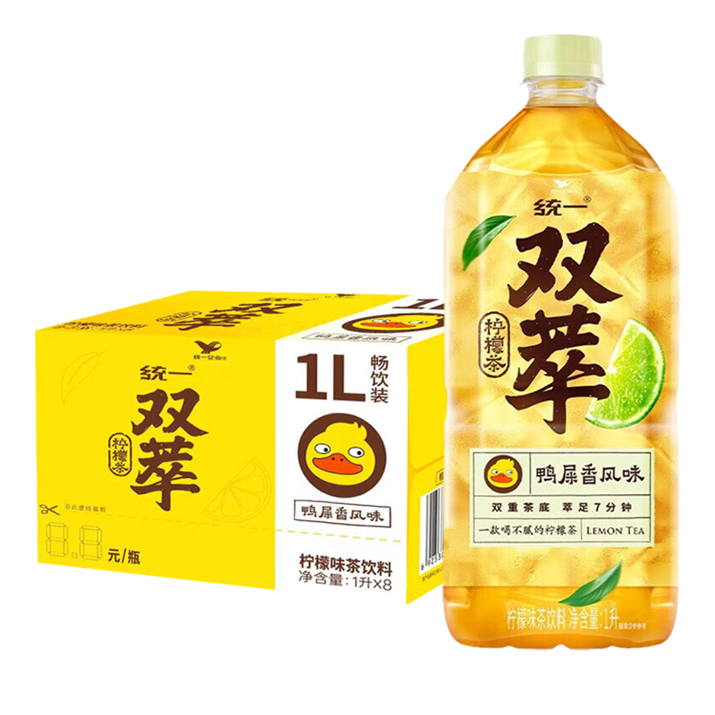 統一 雙萃檸檬茶鴨屎香風味1l*8瓶整箱
