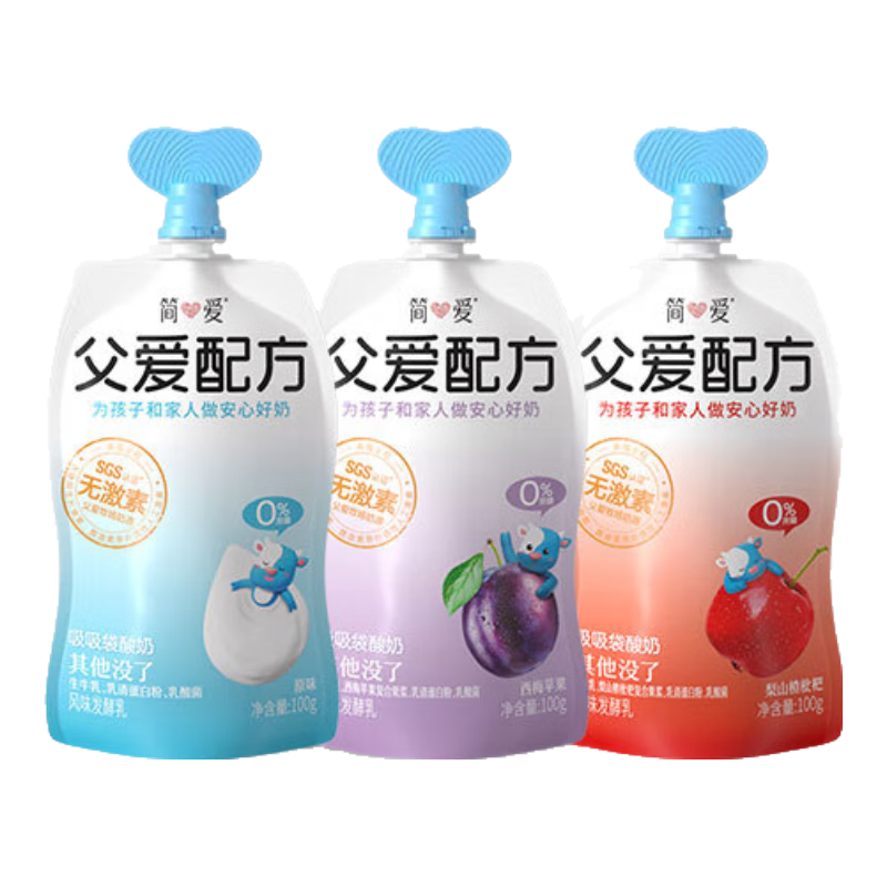簡愛 酸奶 父愛配方兒童酸奶 100g*3*4袋