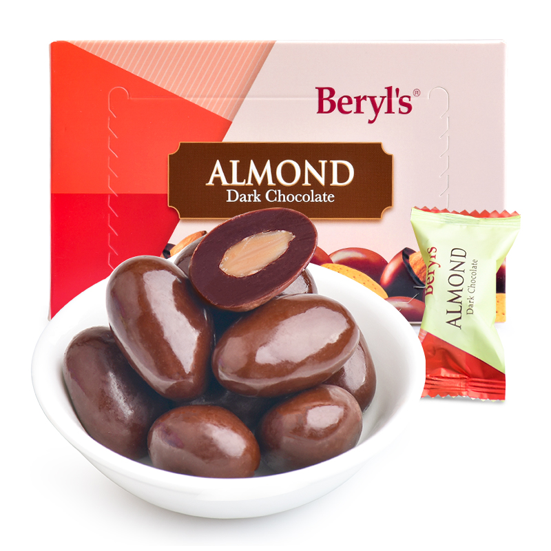 倍樂思 Beryl's beryls提拉米蘇扁桃仁夾心黑巧克力豆可可脂進口喜糖情人節送禮物42g