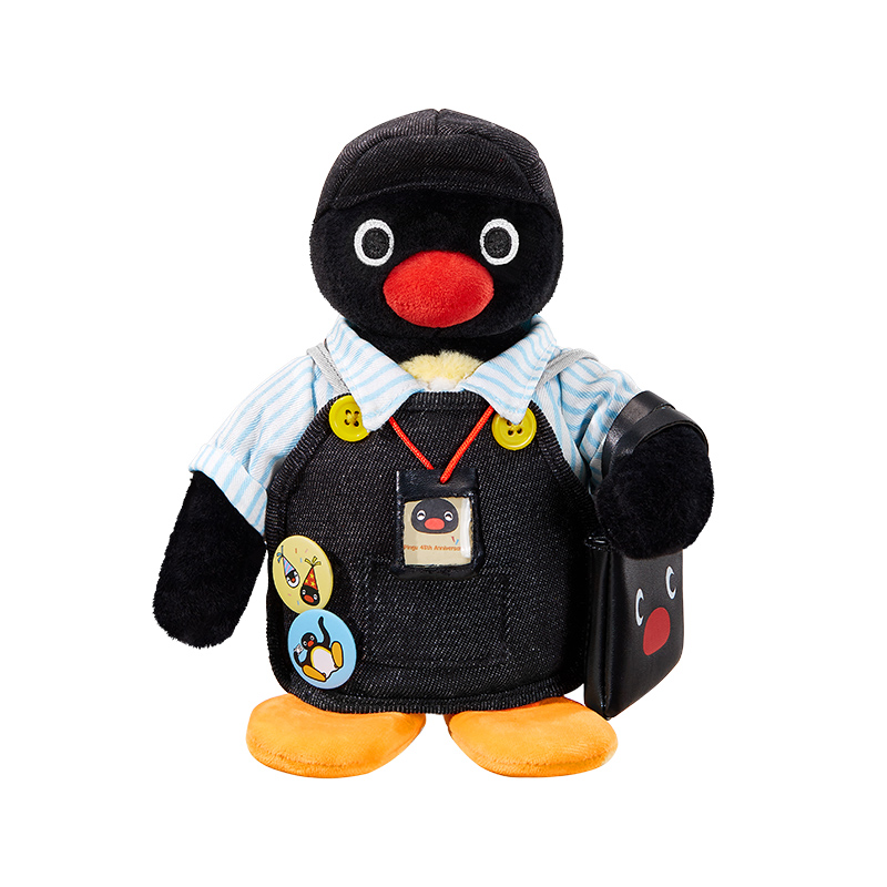 vef Pingu 45周年換裝機(jī)智店長(zhǎng)毛絨企鵝公仔