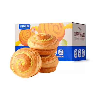 再降價，聚劃算百億補貼，88VIP:三只松鼠 椰蓉手撕面包1000g