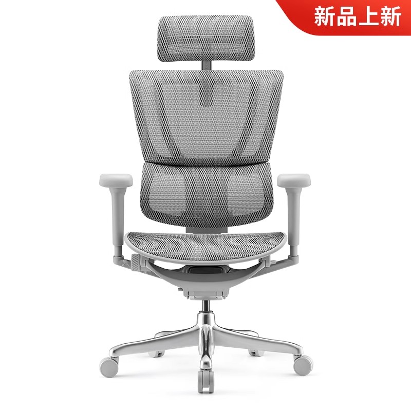 保友辦公家具 保友優雄鷹 人體工學電腦椅 灰框銀白網 鋁合金腳