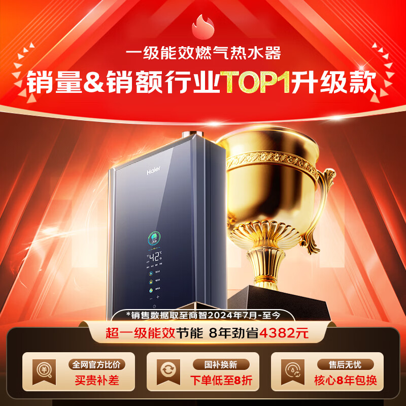 海爾 Haier 超一級(jí)能效零16升燃?xì)鉄崴魈烊粴?水伺服恒溫
