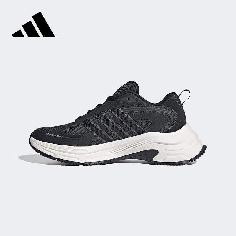 adidas 阿迪達斯 跑步鞋男女同款元禧春季輕便緩震休閑老爹運動鞋 碳黑/一號黑/粉白 44