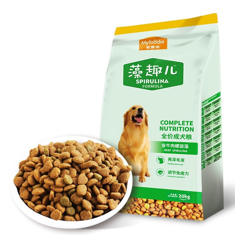 麥富迪 狗糧 藻趣兒通用全價犬糧小中大型犬泰迪柯基金毛拉布拉多 成犬糧40斤裝