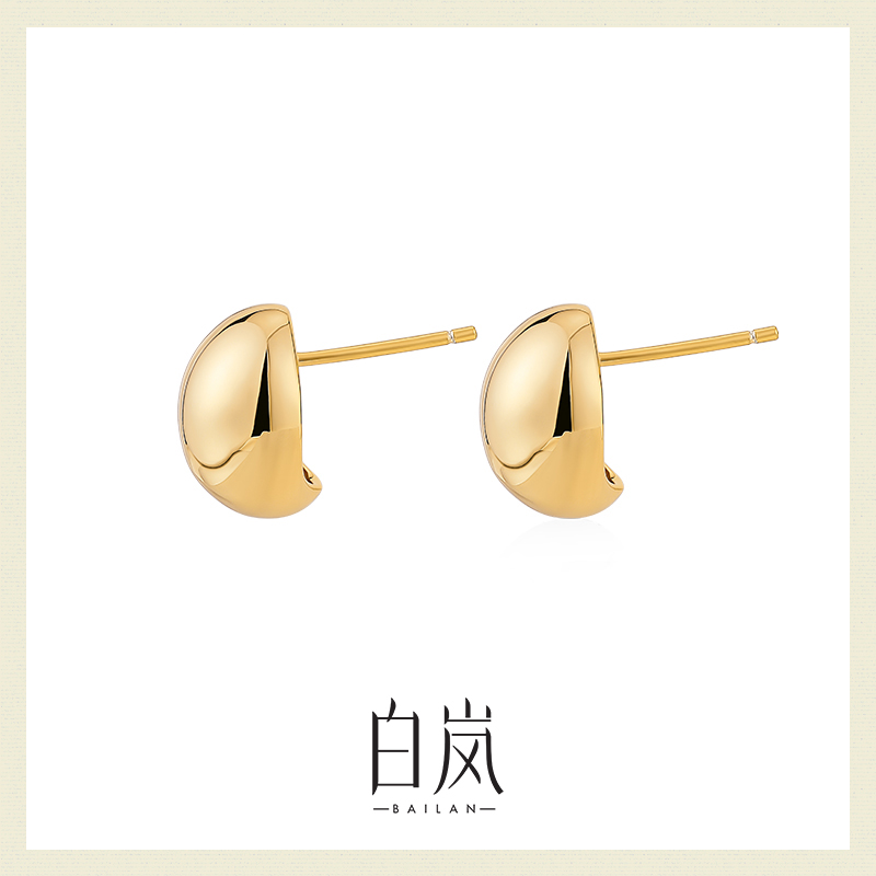 白嵐小銀豆925銀耳釘女百搭時(shí)尚耳環(huán)簡約小眾設(shè)計(jì)耳飾ED2781